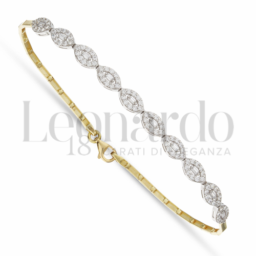con Zircone bianco in Oro Giallo e Oro Bianco da 4,4gr.