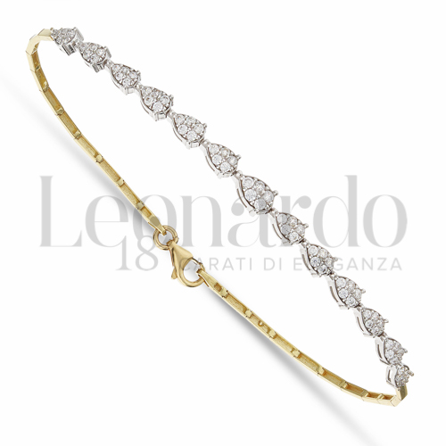 con Zircone bianco in Oro Giallo e Oro Bianco da 4,4gr.