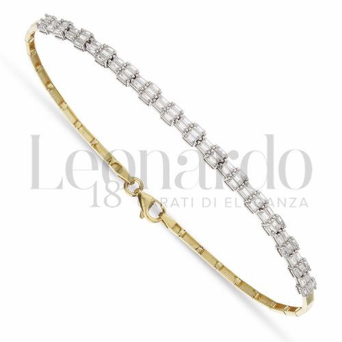 con Zircone bianco in Oro Giallo e Oro Bianco da 4,2gr.