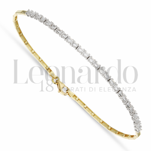 con Zircone bianco in Oro Giallo e Oro Bianco da 4,1gr.