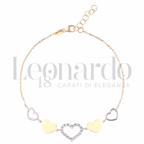 Modello o elemento Elemento in linea con Zircone bianco in Oro Giallo e Oro Bianco da 2,6gr.