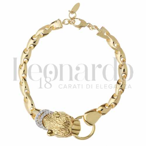 Modello Elementi in linea con Zircone bianco in Oro Giallo e Oro Bianco da 13,2gr.