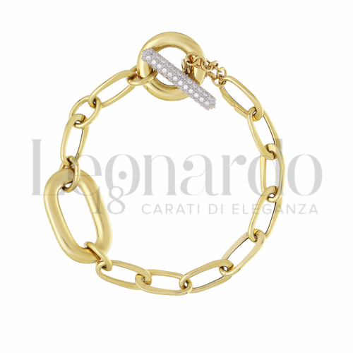 con Zircone bianco in Oro Giallo e Oro Bianco da 11,8gr.