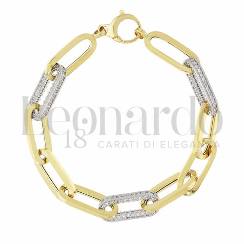 con Zircone bianco in Oro Giallo e Oro Bianco da 14,4gr.