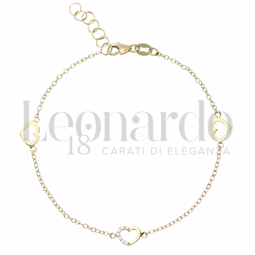 Modello Elementi in linea con Zircone bianco in Oro Giallo da 2gr.