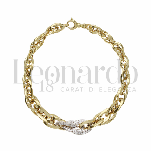 con Zircone bianco in Oro Giallo da 7,9gr.