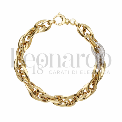 con Zircone bianco in Oro Giallo da 12,9gr.