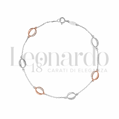 con Zircone bianco in Oro Rosa e Oro Bianco da 2,8gr.