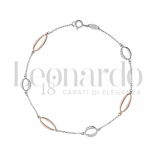 con Zircone bianco in Oro Rosa e Oro Bianco da 2,6gr.