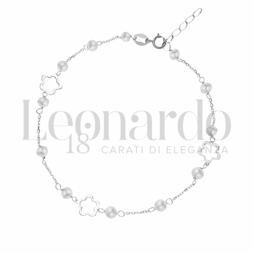 Modello Elementi in linea con Perla in Oro Bianco da 1,1gr.