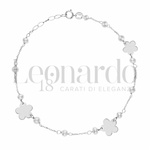 Modello Elementi in linea con Perla in Oro Bianco da 1,4gr.