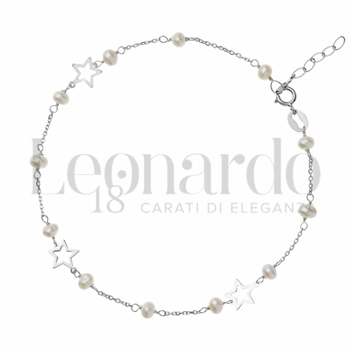Modello Elementi in linea con Perla in Oro Bianco da 1,1gr.