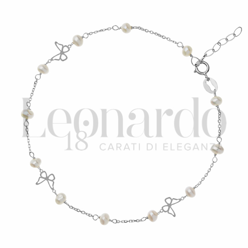 Modello Elementi in linea con Perla in Oro Bianco da 1,1gr.
