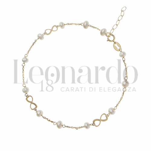 Modello Elementi in linea con Perla in Oro Giallo da 1,1gr.