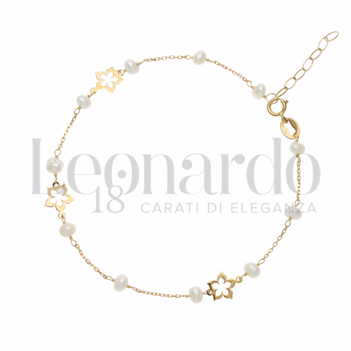 Modello Elementi in linea con Perla in Oro Giallo da 1,3gr.