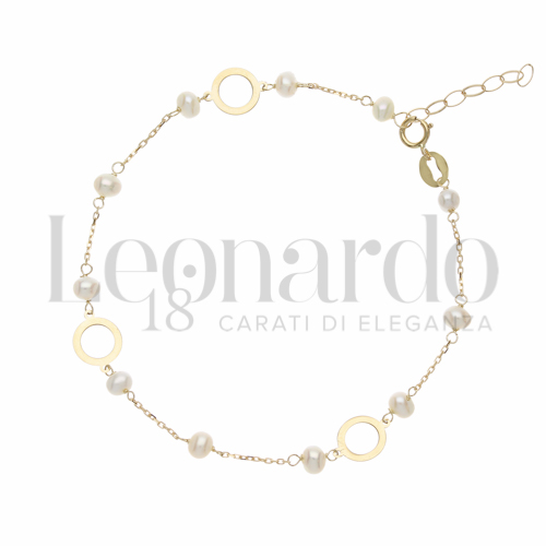 Modello Elementi in linea con Perla in Oro Giallo da 1,3gr.