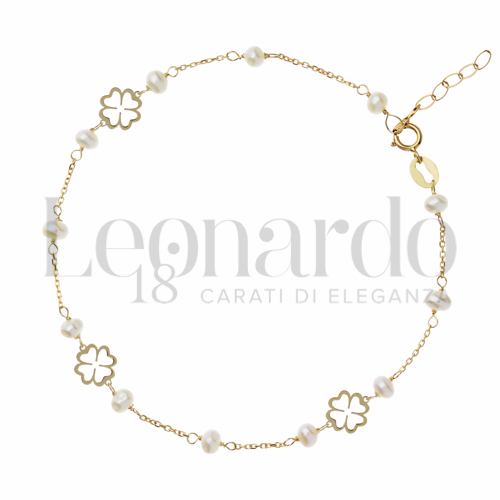 Modello Elementi in linea con Perla in Oro Giallo da 1,1gr.