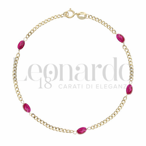 Modello o elemento Elemento in linea con Pietra rossa in Oro Giallo da 1gr.