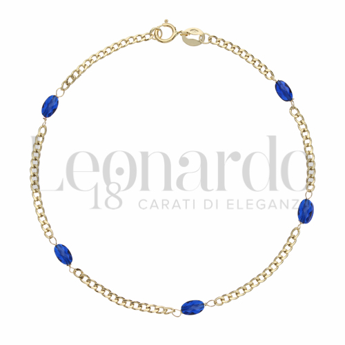 Modello o elemento Elemento in linea con Pietra blu in Oro Giallo da 1gr.