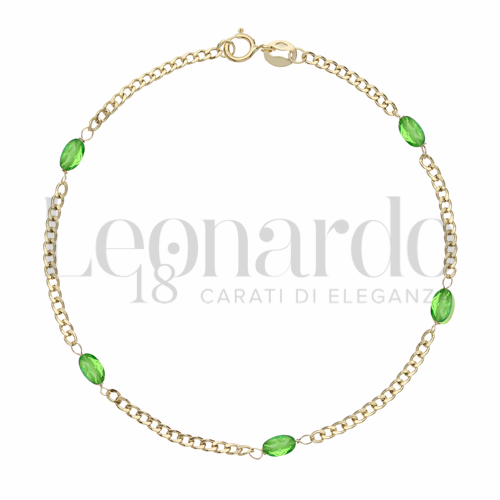 Modello o elemento Elemento in linea con Pietra verde in Oro Giallo da 1,2gr.