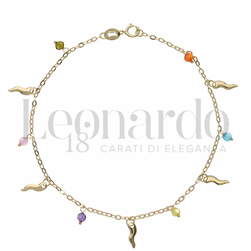Modello Elemento pendente con Pietre Colorate in Oro Giallo da 1,2gr.