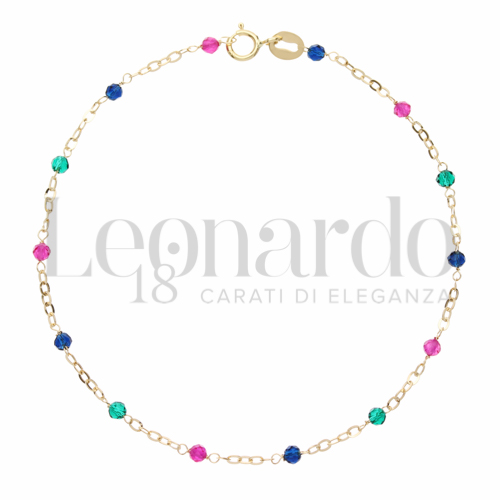 Modello o elemento Senza Elementi con Spinelli verde, rosso e blu in Oro Giallo da 0,8gr.