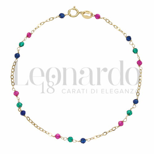 Modello Senza Elementi con Spinelli verde, rosso e blu in Oro Giallo da 0,9gr.