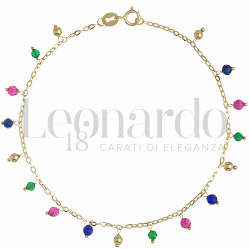 con Spinelli verde, rosso e blu in Oro Giallo da 1,6gr.