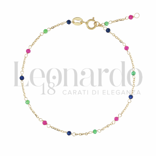 con Spinelli verde, rosso e blu in Oro Giallo da 0,7gr.