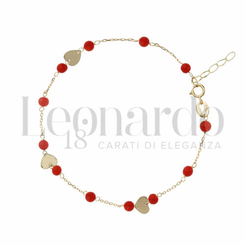 Modello o elemento Elemento in linea con Corallo in Oro Giallo da 1,3gr.