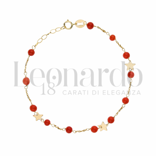 Modello Elementi in linea con Corallo in Oro Giallo da 1,1gr.