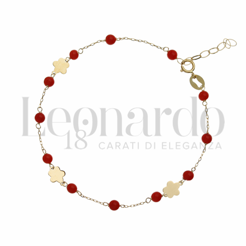 Modello o elemento Elemento in linea con Corallo in Oro Giallo da 1,3gr.