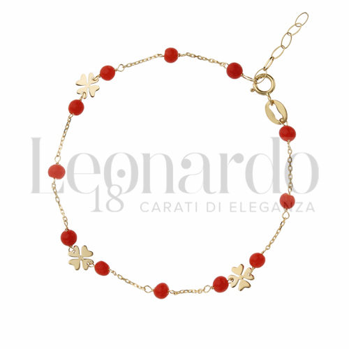 Modello Elementi in linea con Corallo in Oro Giallo da 1,2gr.