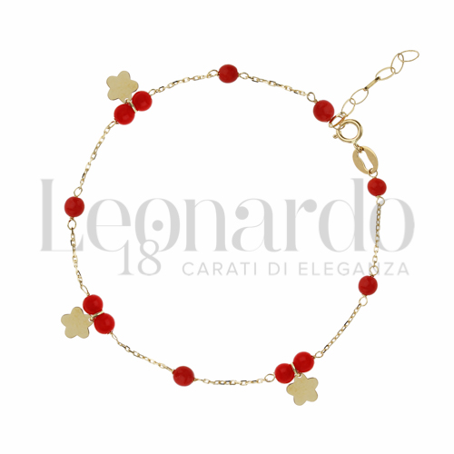 Modello Elemento pendente con Corallo in Oro Giallo da 1,2gr.