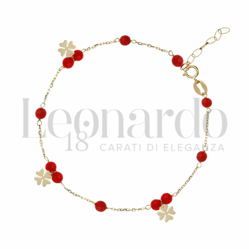 Modello Elemento pendente con Corallo in Oro Giallo da 1,2gr.
