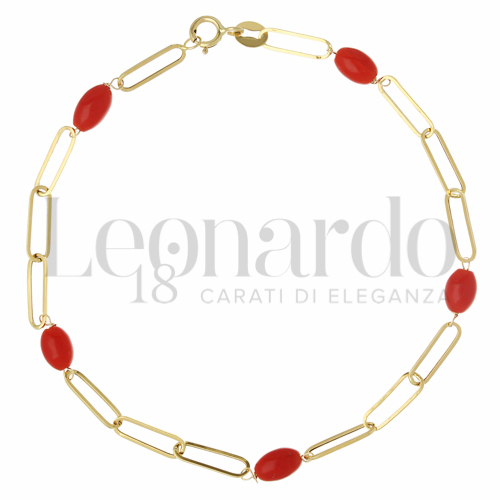 con Corallo in Oro Giallo da 1,2gr.