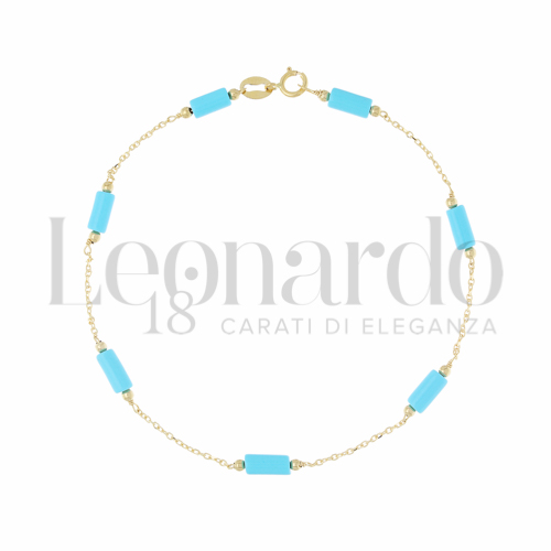 Modello o elemento Elemento in linea con Turchese in Oro Giallo da 1,4gr.