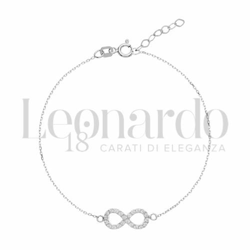 con Pavé di zirconi bianchi in Oro Bianco da 1,1gr.