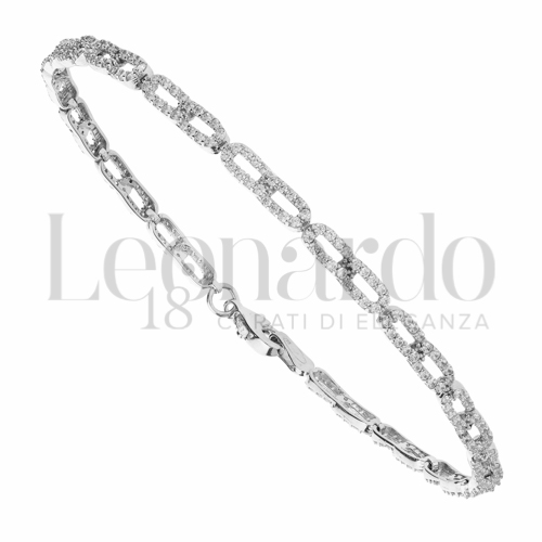 con Pavé di zirconi bianchi in Oro Bianco da 5,3gr.