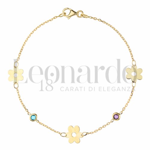 con Zirconi colorati in Oro Giallo da 1,9gr.
