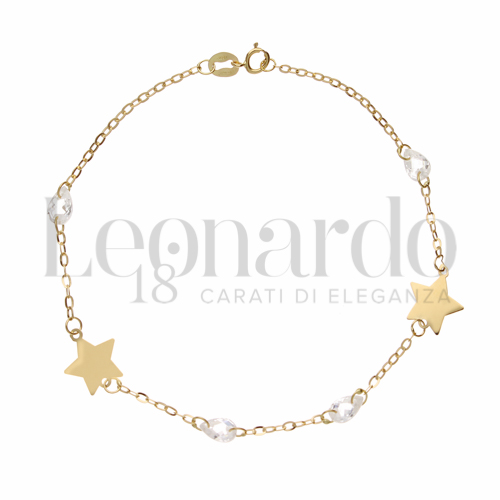 Modello Elementi in linea con Swarovski in Oro Giallo da 1,2gr.