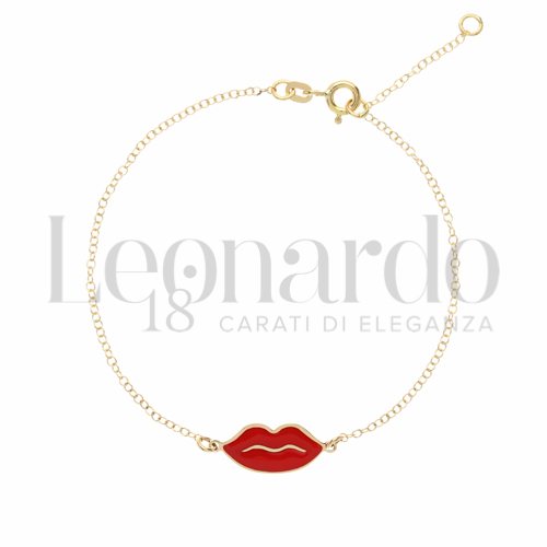 Modello o elemento Elemento in linea con Smalto rosso in Oro Giallo da 1,3gr.