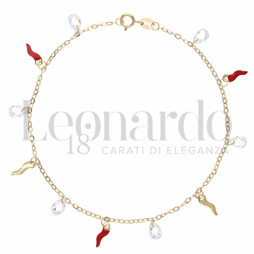 Modello Elemento pendente con Smalto + Swarovski in Oro Giallo da 1,5gr.