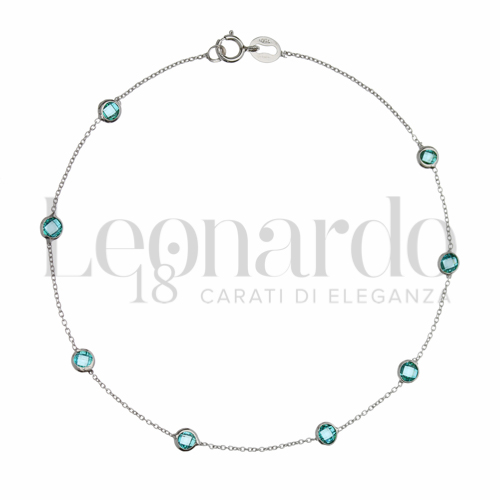 con Pietra azzurra in Oro Bianco da 0,9gr.