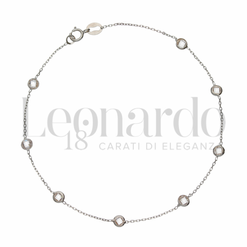 con Pietra Bianca in Oro Bianco da 0,9gr.