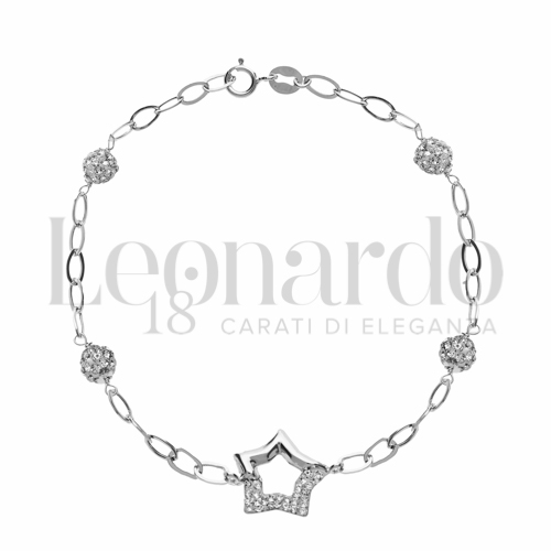 Modello Elementi in linea con Mezzo pavè di resina e zirconi in Oro Bianco da 1,9gr.