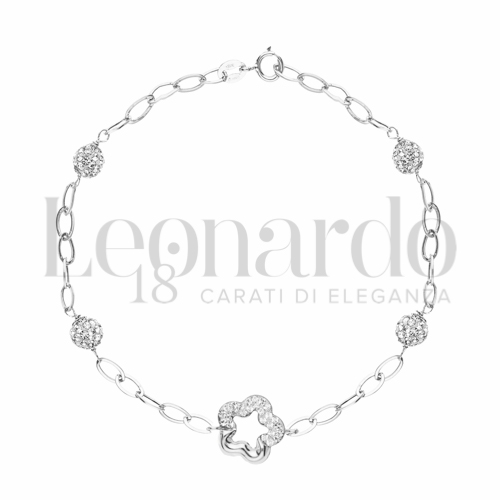 Modello o elemento Elemento in linea con Mezzo pavè di resina e zirconi in Oro Bianco da 1,3gr.