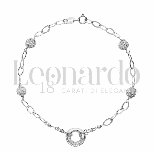 Modello Elementi in linea con Mezzo pavè di resina e zirconi in Oro Bianco da 1,9gr.