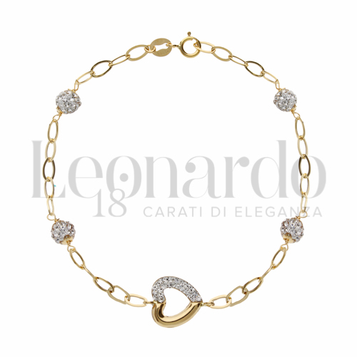 Modello o elemento Elemento in linea con Mezzo pavè di resina e zirconi in Oro Giallo da 1,3gr.