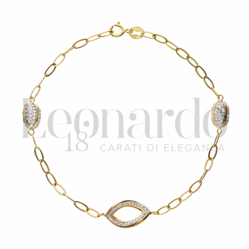 Modello Elementi in linea con Pavè intero di resina e zirconi in Oro Giallo da 1,8gr.